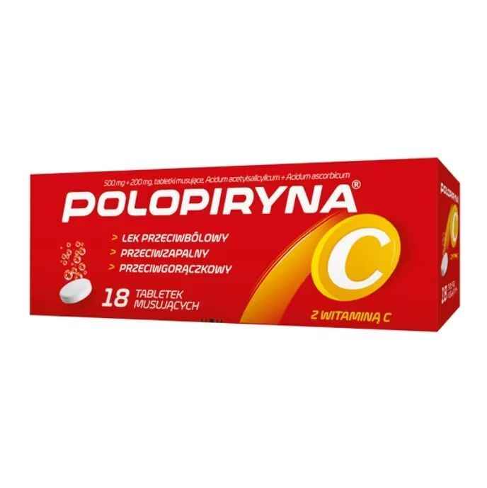 Acetylsalicylic acid and ascorbic acid (vitamin C), Polopiryna C 18 effervescent tablets