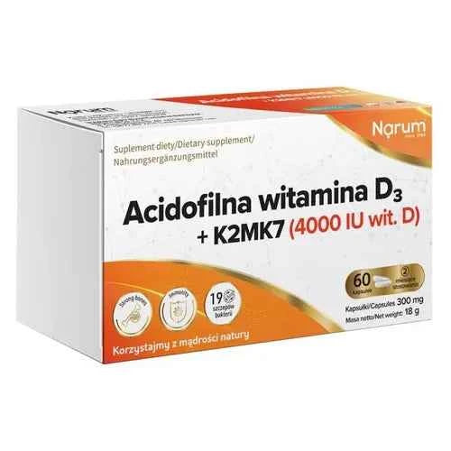 Acidophilic vitamin D3 + K2MK7 (4,000 IU vitamin D)