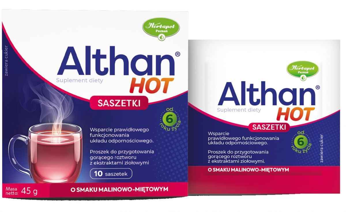 Althan Hot raspberry-mint flavor 10 sachets