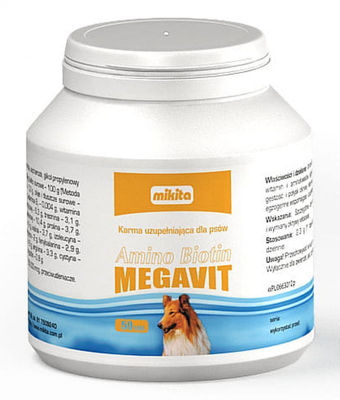 Amino-Biotin Megavit Supplement for dog hair 50 tablets - UKDorf 