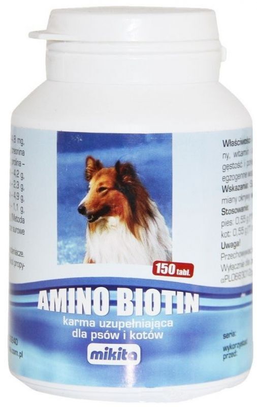 Amino-Biotin Supplementary coat preparation for dogs and cats 150 tablets - UKDorf 