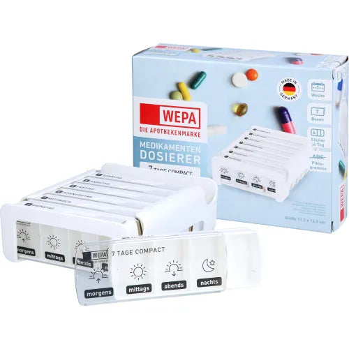 Anabox weekly pill organiser, WEPA Compact 7 days weekly dispenser white