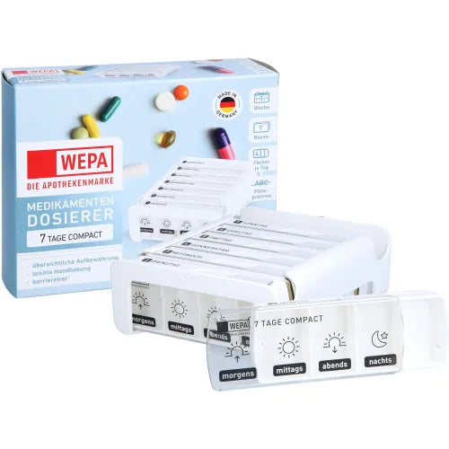 Anabox weekly pill organiser, WEPA Compact 7 days weekly dispenser white