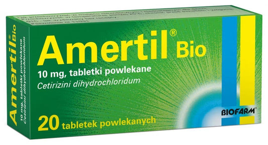Antiallergic drugs Amertil Bio 10 mg 20 tablets