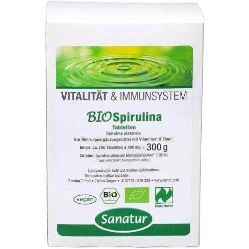Anticancer BIOSPIRULINA Microalgae 400 mg Tablets Refill 750 pieces