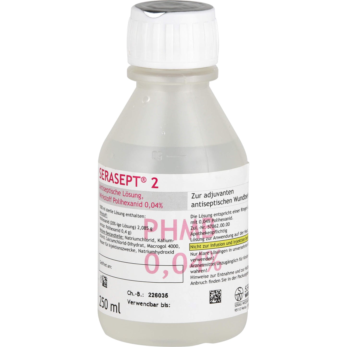 Antiseptic treatment of wounds, SERASEPT 2 Solution