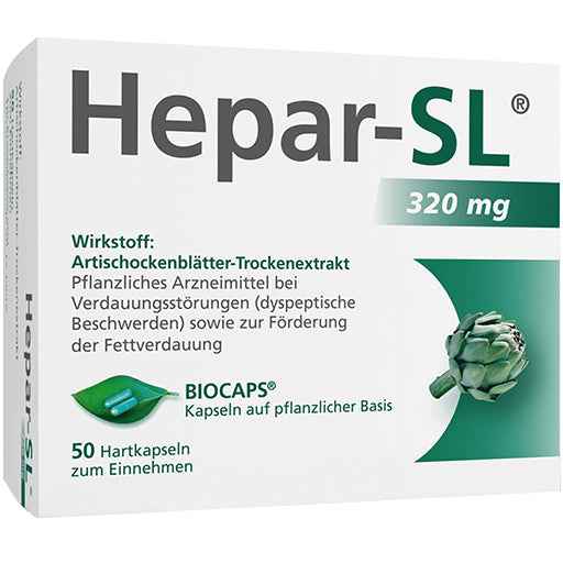 Artichoke, Indigestion, dyspeptic complaints HEPAR-SL 320 mg hard capsules