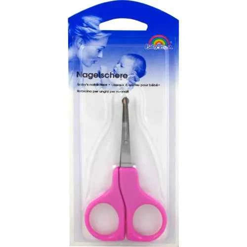 BABY SCISSORS 9 cm curved pink