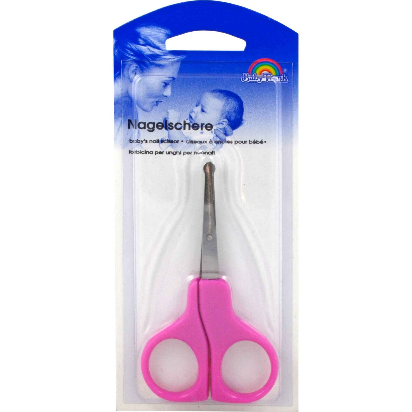 BABY SCISSORS 9 cm curved pink