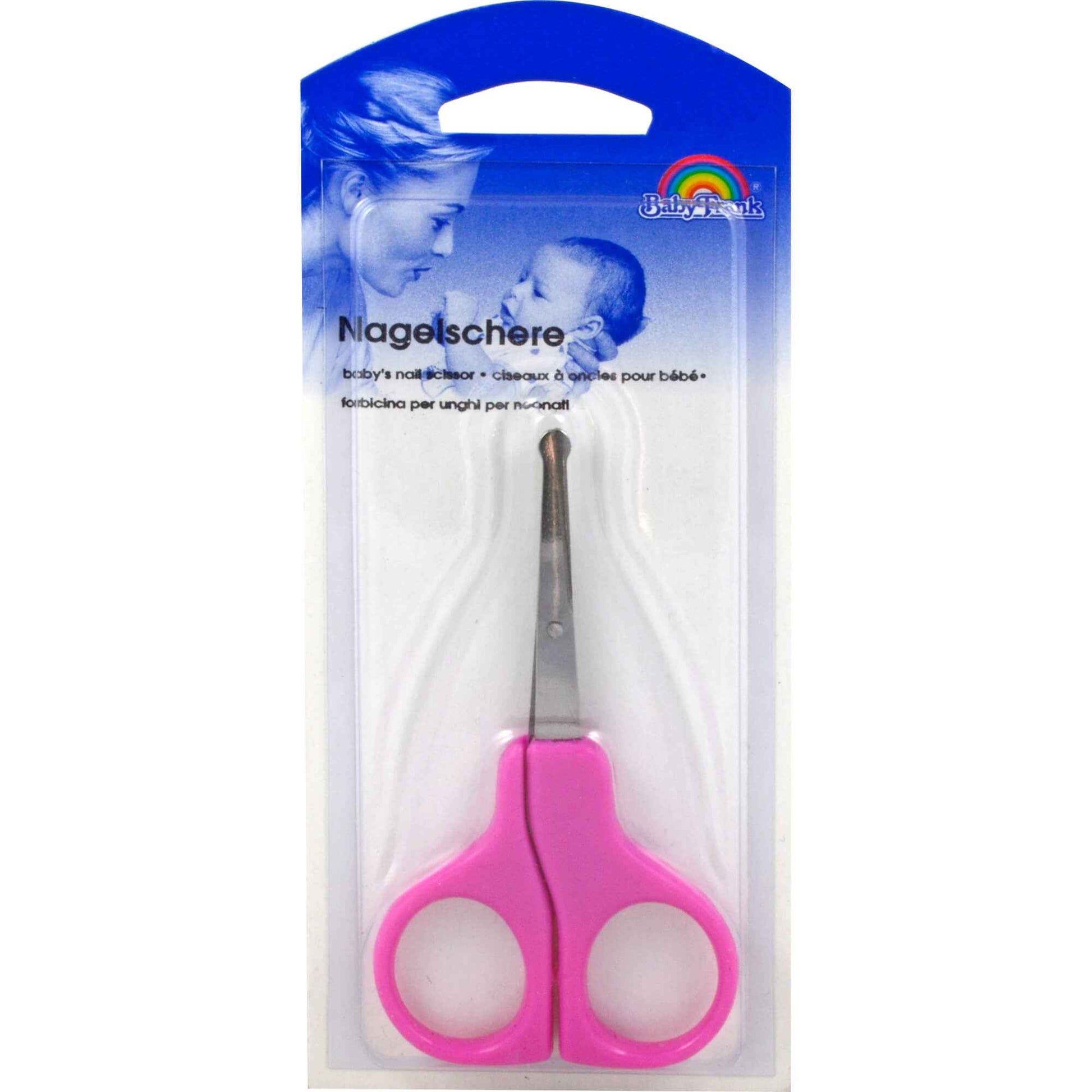 BABY SCISSORS 9 cm curved pink