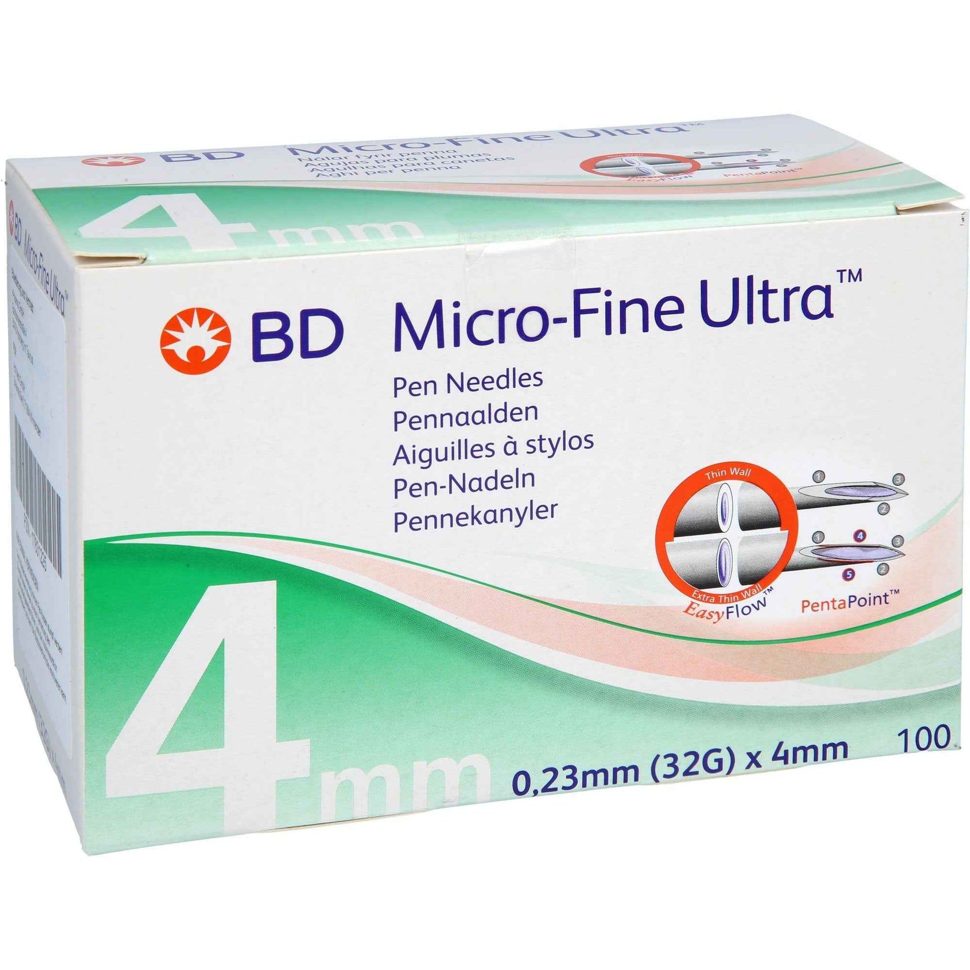 BD MICRO-FINE ULTRA pen needles 0.23x4 mm 32 G