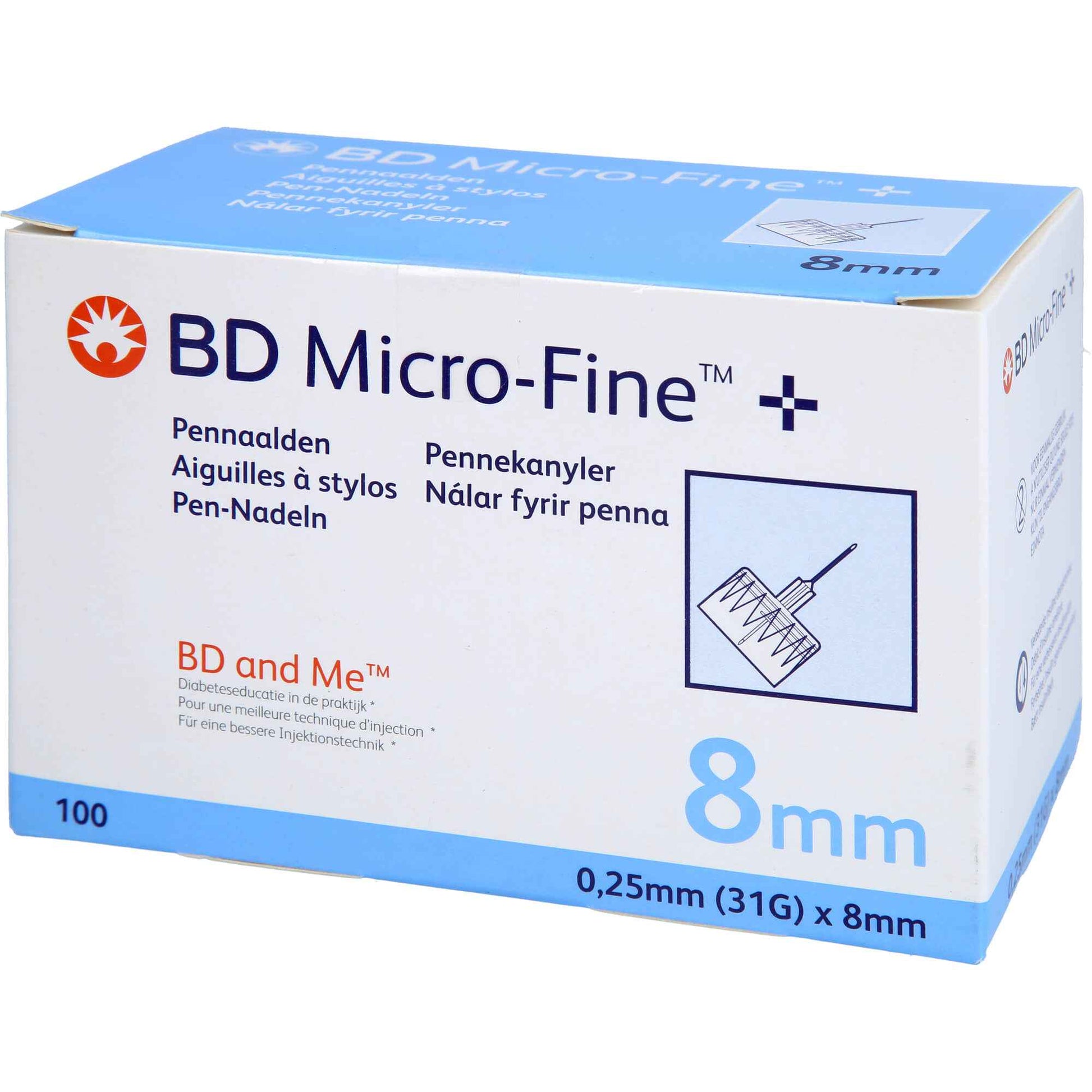 BD MICRO-FINE+ 8 pen needles 0.25x8 mm
