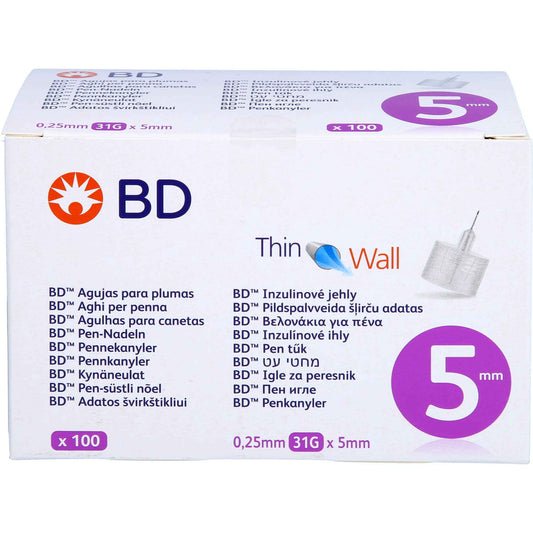 BD THIN Wall Pen Needles 0.25 31 Gx5 mm