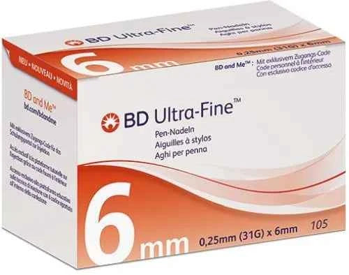 BD ULTRA-FINE Pen Needles 6 mm 31 G 105 pcs
