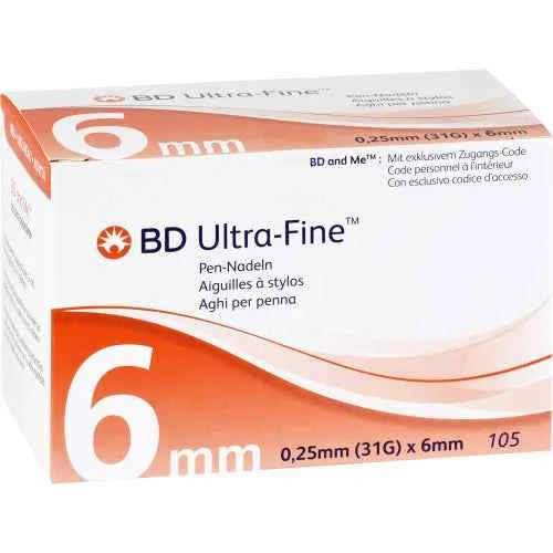 BD ULTRA-FINE Pen Needles 6 mm 31 G 105 pcs