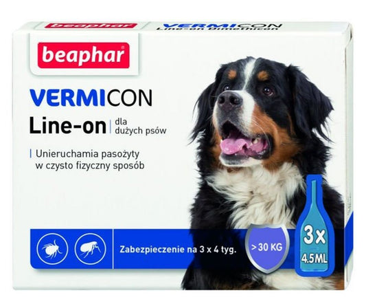 BEAPHAR Vermicon Line-On Dog Anti-parasitic drops for dogs L >30 kg - UKDorf 