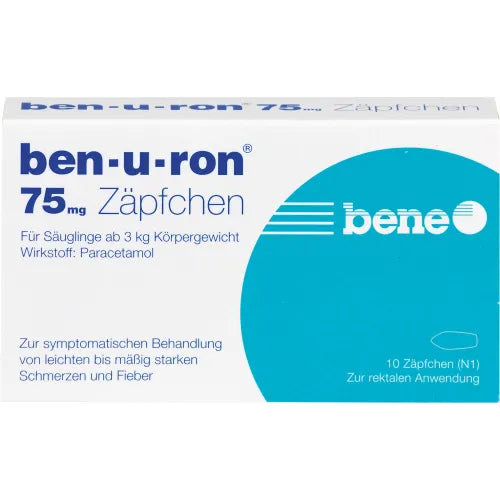 BEN-U-RON paracetamol suppository, suppositories for kids, babes 75 mg