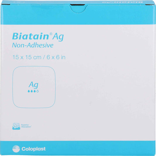 BIATAIN Ag foam dressing 15x15 cm non-adherent