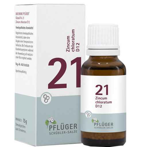 BIOCHEMISTRY Pflüger 21 Zincum chloratum D 12 Globules 15 g
