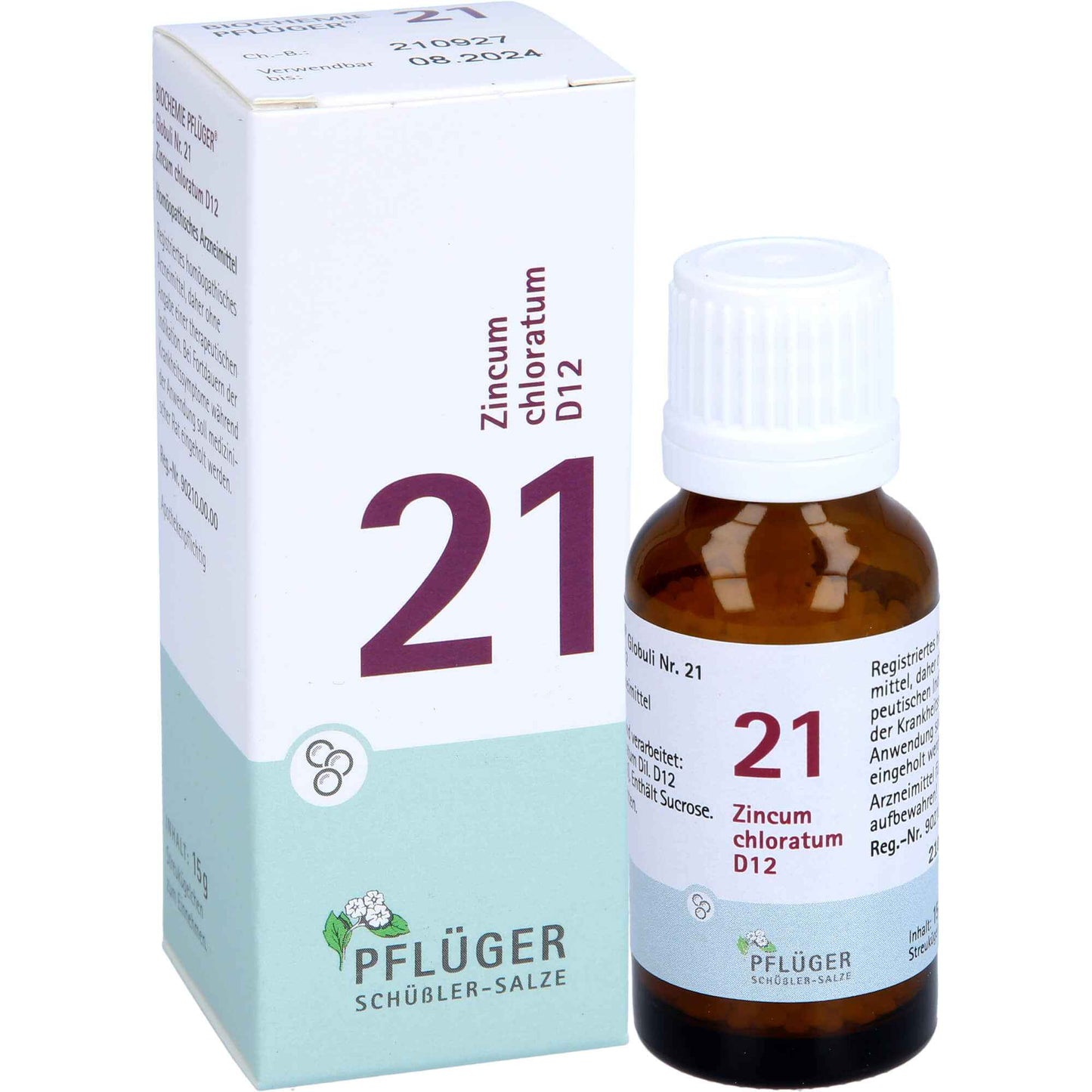 BIOCHEMISTRY Pflüger 21 Zincum chloratum D 12 Globules 15 g