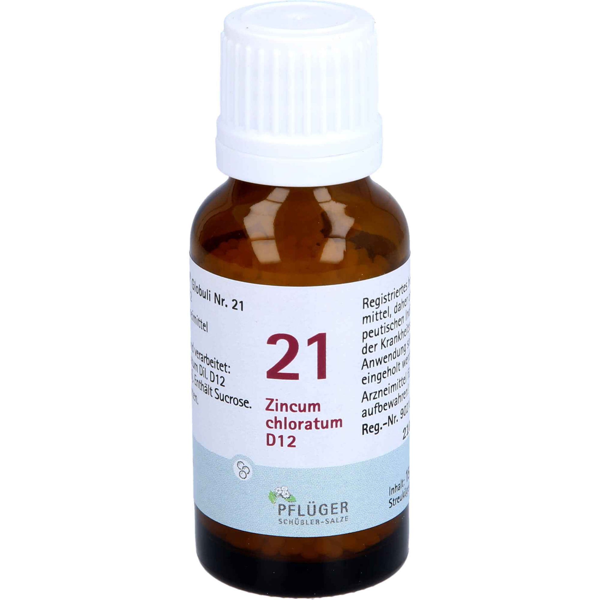 BIOCHEMISTRY Pflüger 21 Zincum chloratum D 12 Globules 15 g