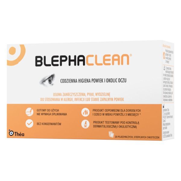 BLEPHACLEAN sterile wipes eyes x 20 pcs. vision care