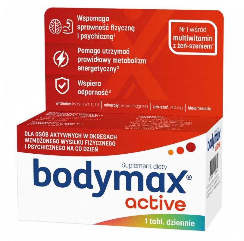 Bodymax Active x 30 tablets, ginseng extract