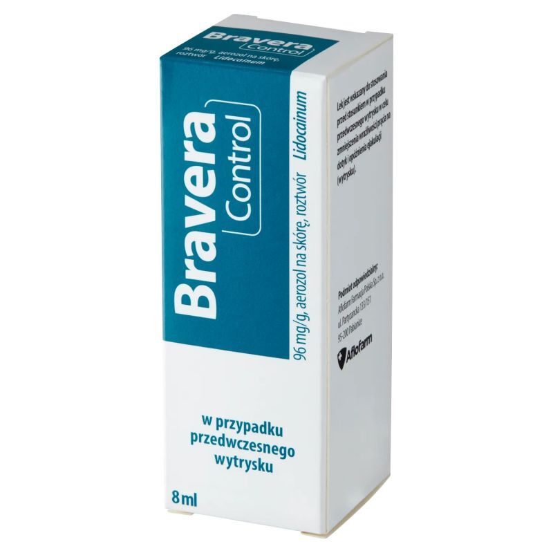 Bravera Control skin aerosol solution, lidocaine, prevents premature ejaculation