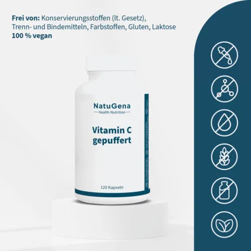 Buffered Vitamin C high dose + Magnesium vegan capsules, 120 capsules - 3
