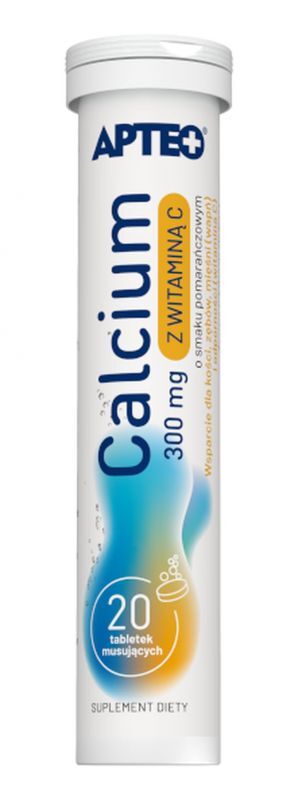CALCIUM WITH VITAMIN C Apteo 0.3 g x 20 effervescent tablets, calcium ascorbate