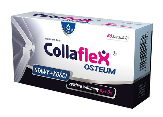 COLLAFLEX OSTEUM x 60 capsules, collagen type 2, hyaluronic acid, vitamin C, D3 and K2