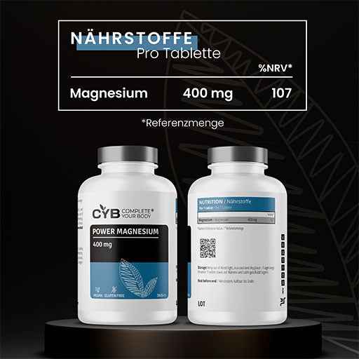 CYB Power Magnesium 400 mg high dose+vegan tablets