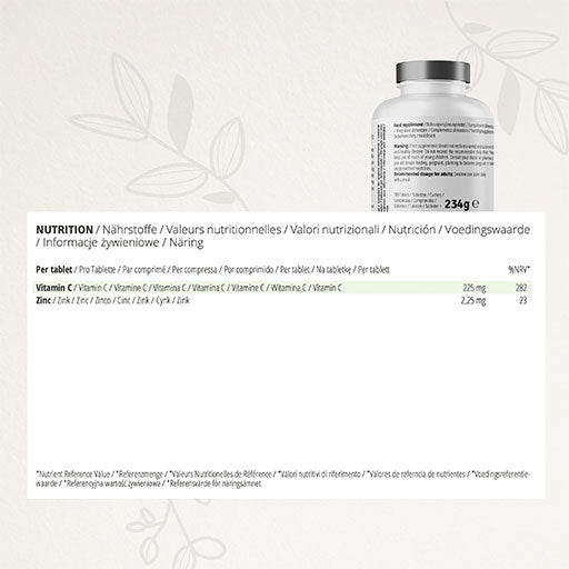 CYB Vitamin C and Zinc High Dose Vegan Tablets 180 Tablets