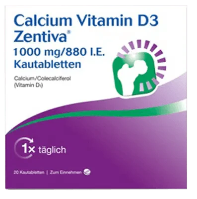 Calcium and vitamin d3, Zentiva 1000 mg/880 IU chewable tablets - UKDorf 