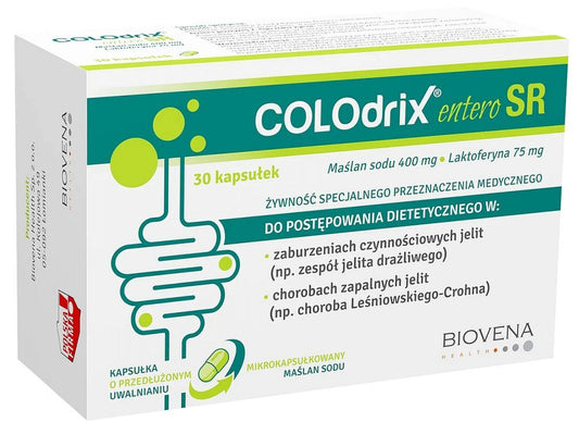 Lactoferrin, butyrate, Colodrix entero SR Biovena