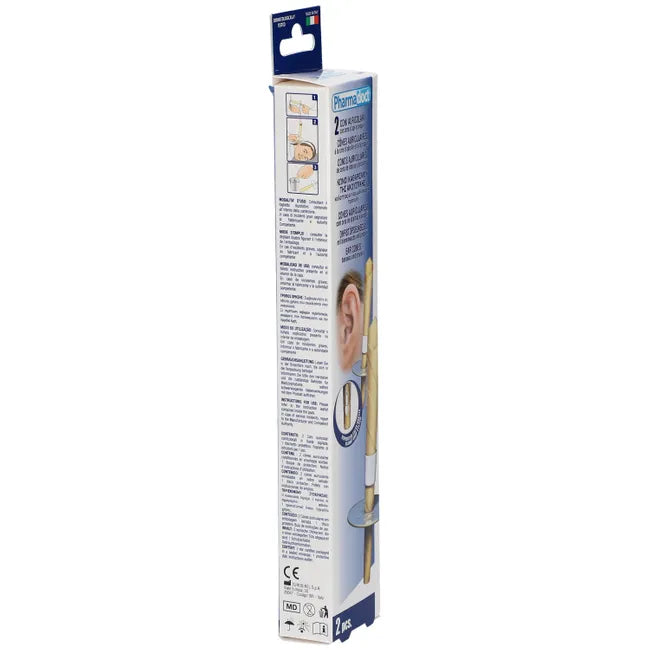 Conical ear candles with beeswax, 2 pieces