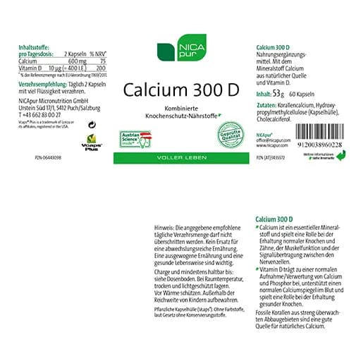 Coral calcium, cholecalciferol, Calcium 300 D capsules - UKDorf 