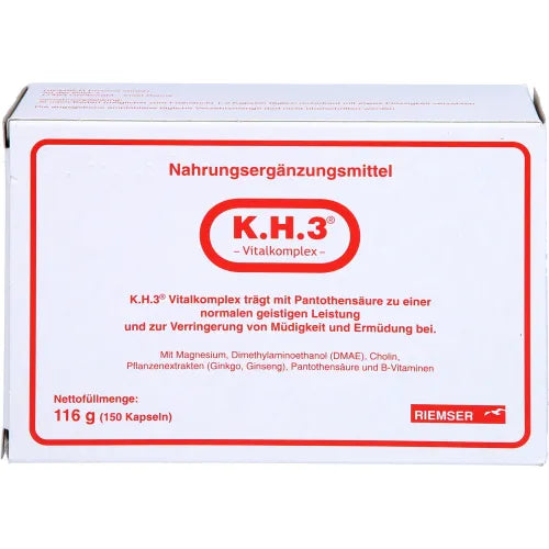 DMAE, Deanol, choline, ginkgo extract, ginseng extract, KH3 vital Esteve complex