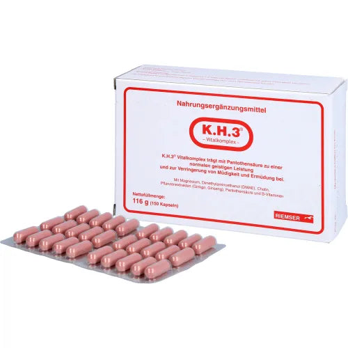 DMAE, Deanol, choline, ginkgo extract, ginseng extract, KH3 vital Esteve complex