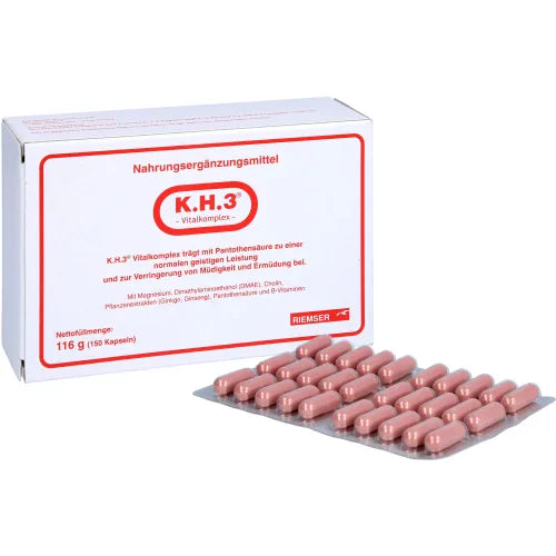 DMAE, Deanol, choline, ginkgo extract, ginseng extract, KH3 vital Esteve complex