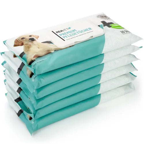 DOG REAVET Premium Cleansing Wipes 6 x 20 pcs 6 Pack GP