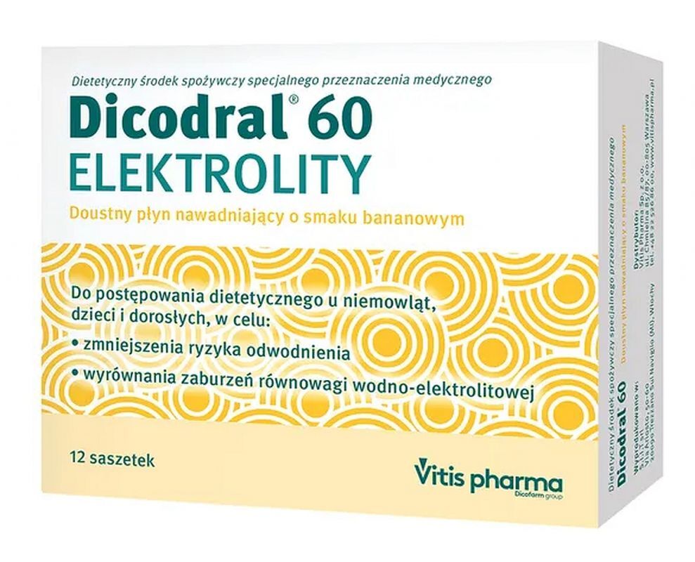 Dicodral electrolytes 60 x 12 sachets, infants diarrhea, diarrhea treatment