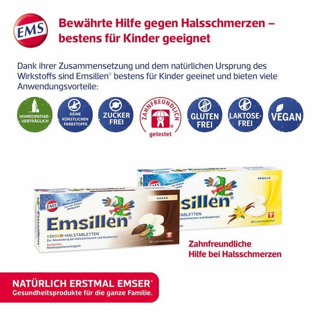 EMSILLEN children's throat lozenges vanilla - UKDorf 