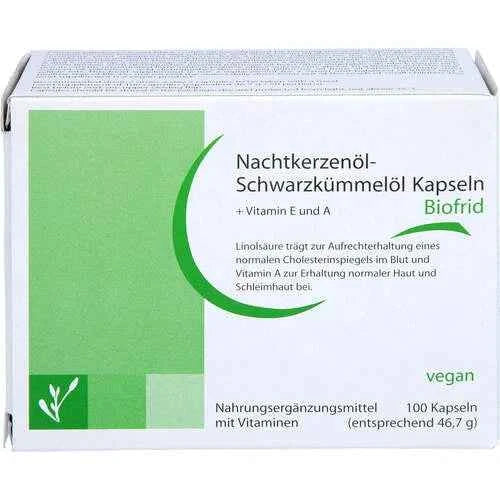 Evening primrose oil - black cumin seed oil capsules Biofrid 100 pcs