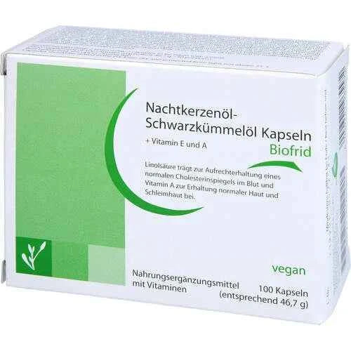 Evening primrose oil - black cumin seed oil capsules Biofrid 100 pcs