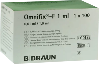 Fine dosage syringes for tuberculin, heparin, allergy examinations, OMNIFIX F Solo - UKDorf 