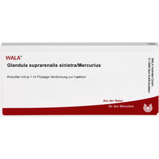 GLANDULA SUPRARENALIS sinistra, Mercurius ampoules