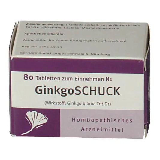 Ginkgo biloba, GINKGO SCHUCK tablets - UKDorf 