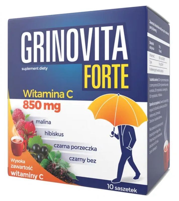 Vitamin C, zinc, elderberry, hibiscus, blackcurrant, raspberry, Grinovita FORTE
