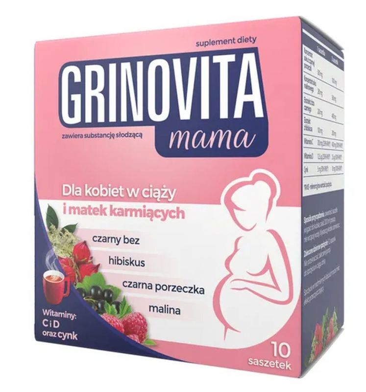 Black elderberry, hibiscus, blackcurrant, raspberry, Grinovita mama 10 sachets